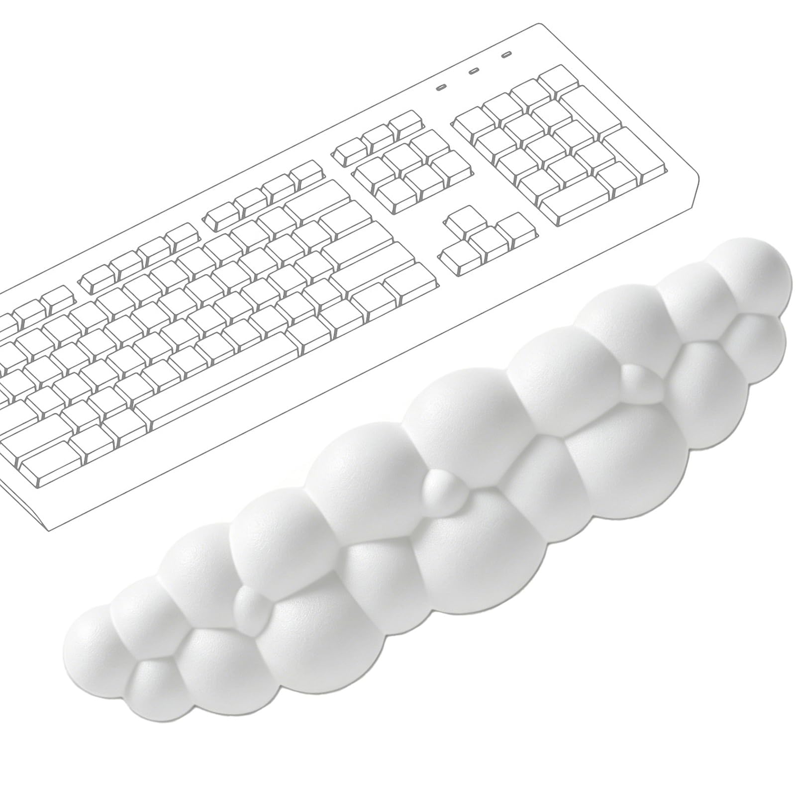 Cloud Keyboard Wrist Rest, White Wrist Rest Desk Accessory for PC Gaming and Office Typing Wrist Support-image-37