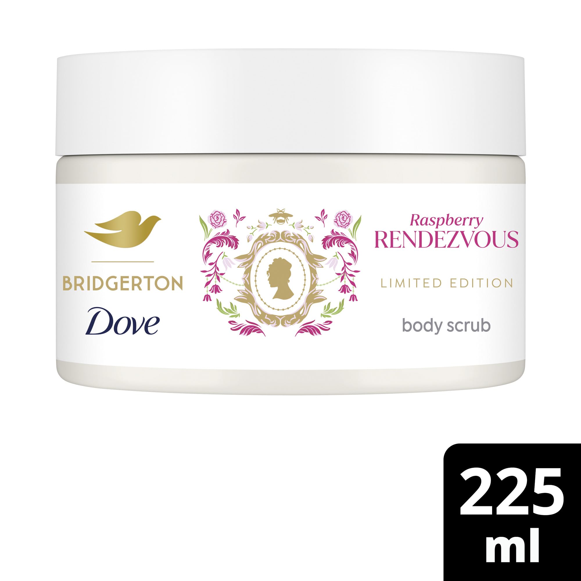Dove Creme-Dusch-Peeling Raspberry Rendezvous Limited Edition Körperpeeling für geschmeidige Haut 4x225 ml