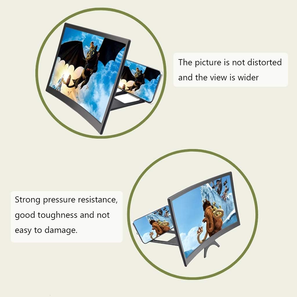 16in HD Foldable Universal Screen Amplifier, Curved Magnifier Projector Stand, 3D Curved Mobile Phone Screen Enlarger, Suitable for Video Movies (Color : Ordinary, Size : 16in)