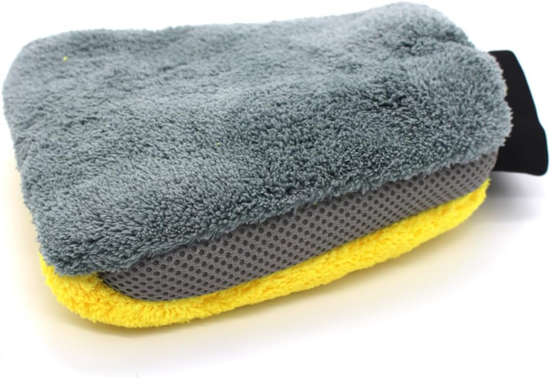 Double-Sided Car Wash Gloves for Winter Car Cleaning Durable Coral Fleece Mitt Scratch- for Auto Washing and Multi-Surface Cleaning