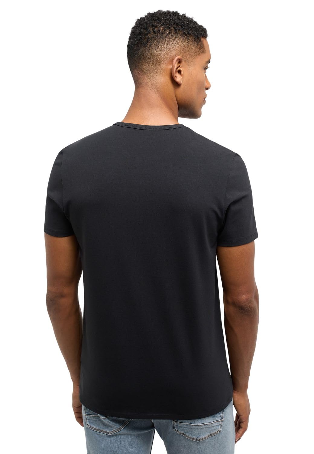 MUSTANG Allen T-shirt męski, zestaw 2 sztuk, krój Regular Fit, S-3XL, biały, czarny, rozciągliwy, Black 4142, 3XL
