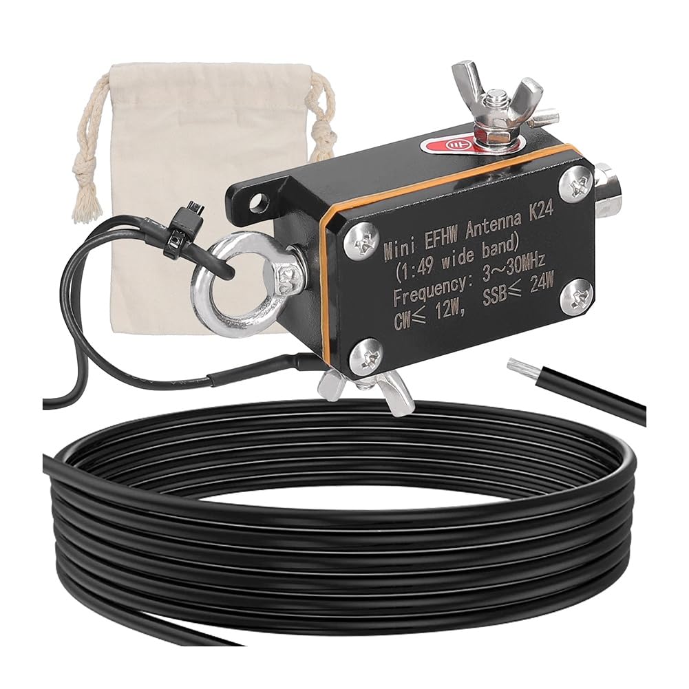 EFHW-Antenne K24 3-30MHz Frequenzband Kurzwellenantenne Breitband-Endgespeiste Halbwellen-Antenne