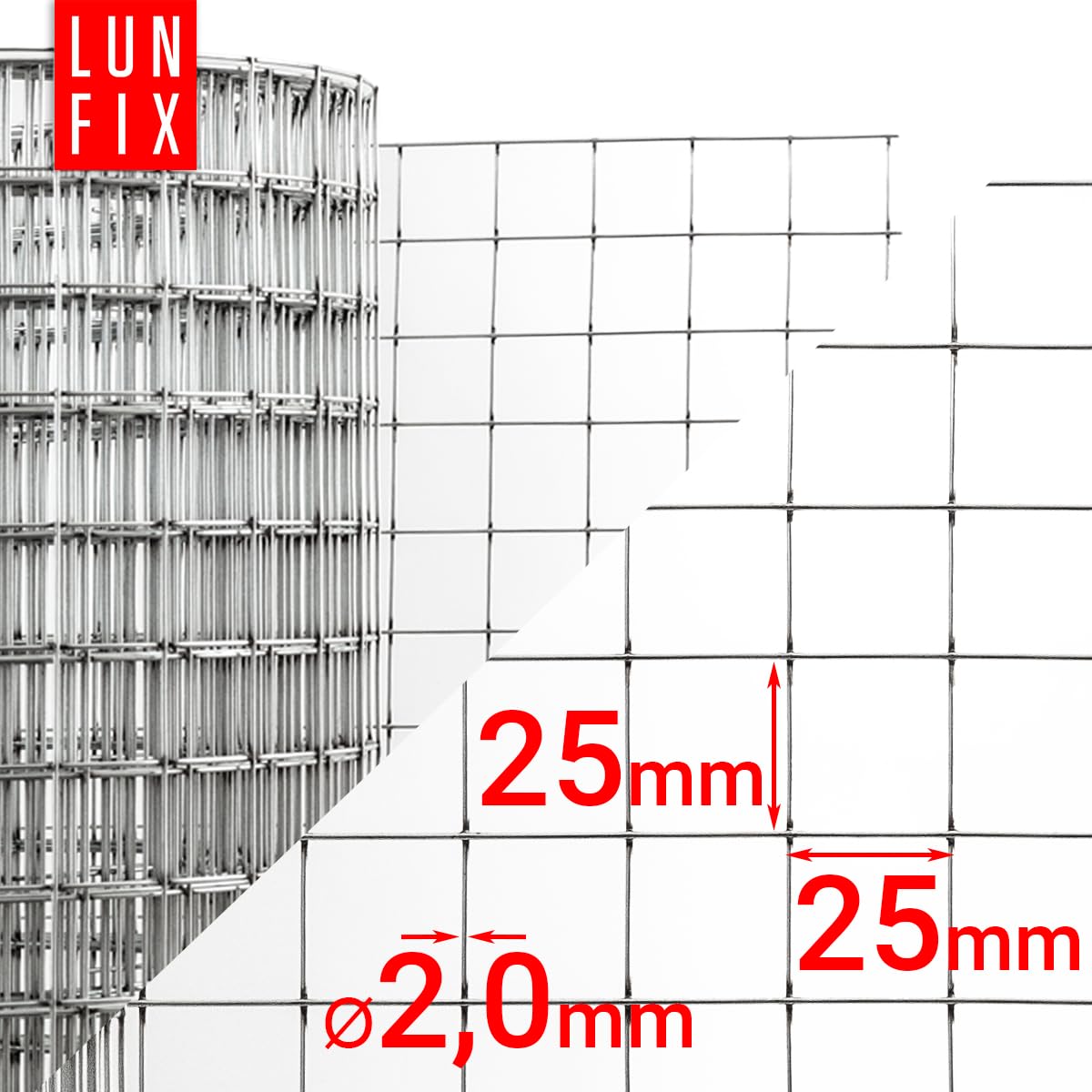 Grillage Voliere 25x25 mm Ø2 mm 1x25m, Clôture Acier Galvanisé