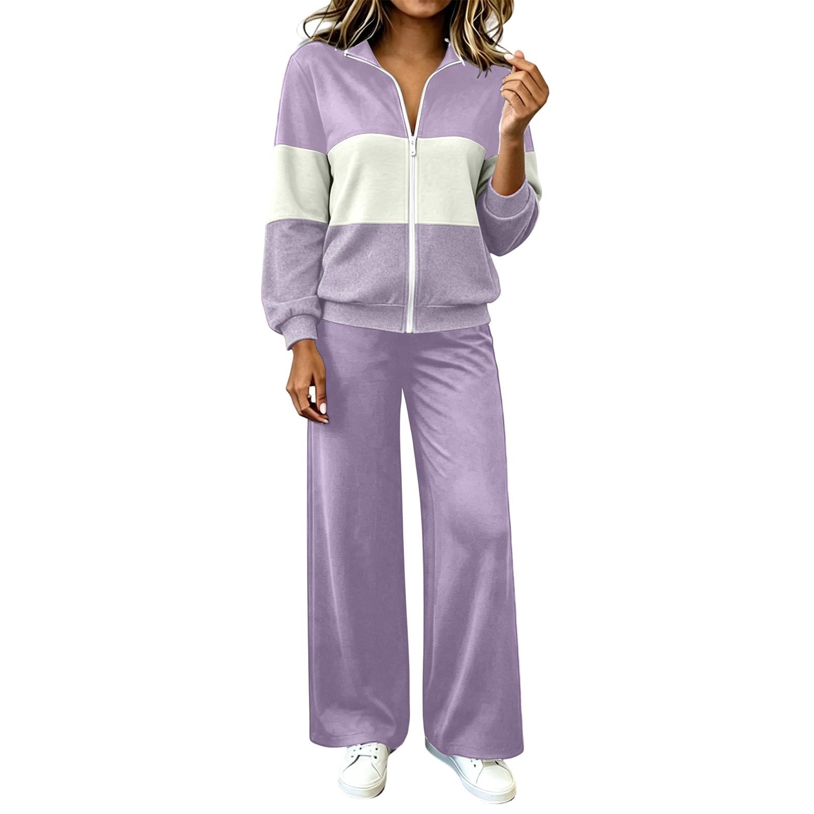 Tuta Donna Sportiva Felpa e Pantaloni Completo Palestra Larghi Fitness