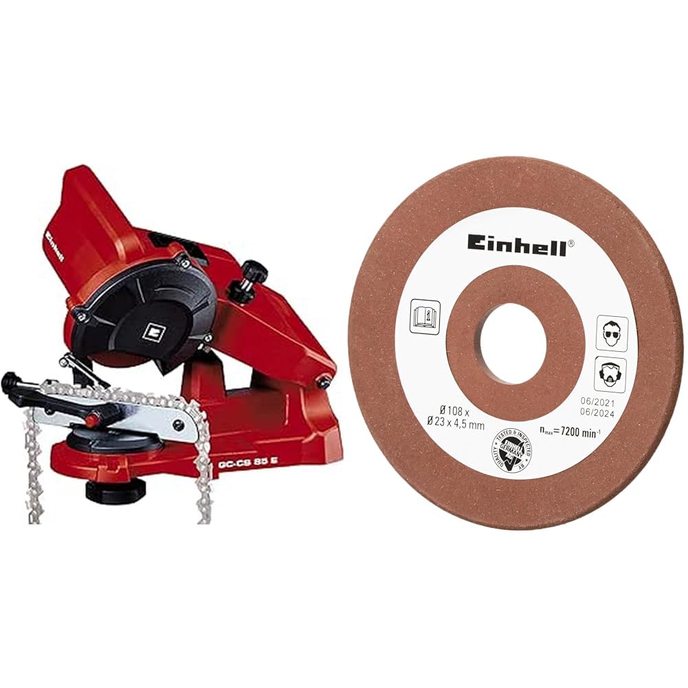 Einhell 4499920 GC-CS 85 E, Affilacatene per Motoseghe, 5500Giri/Min, 85 W, 230 V, Rosso & Mola di ricambio 4,5 mm