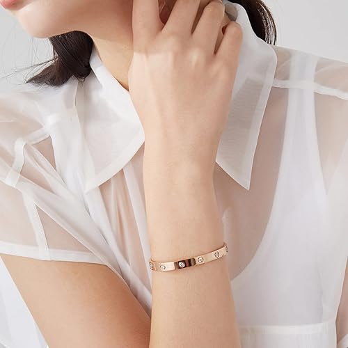 Miniatura 5 de Pulsera de amistad chapada en oro de 18 quilates con piedras de circonita cúbica, el mejor regalo con cristal para el día de la madre, día de San