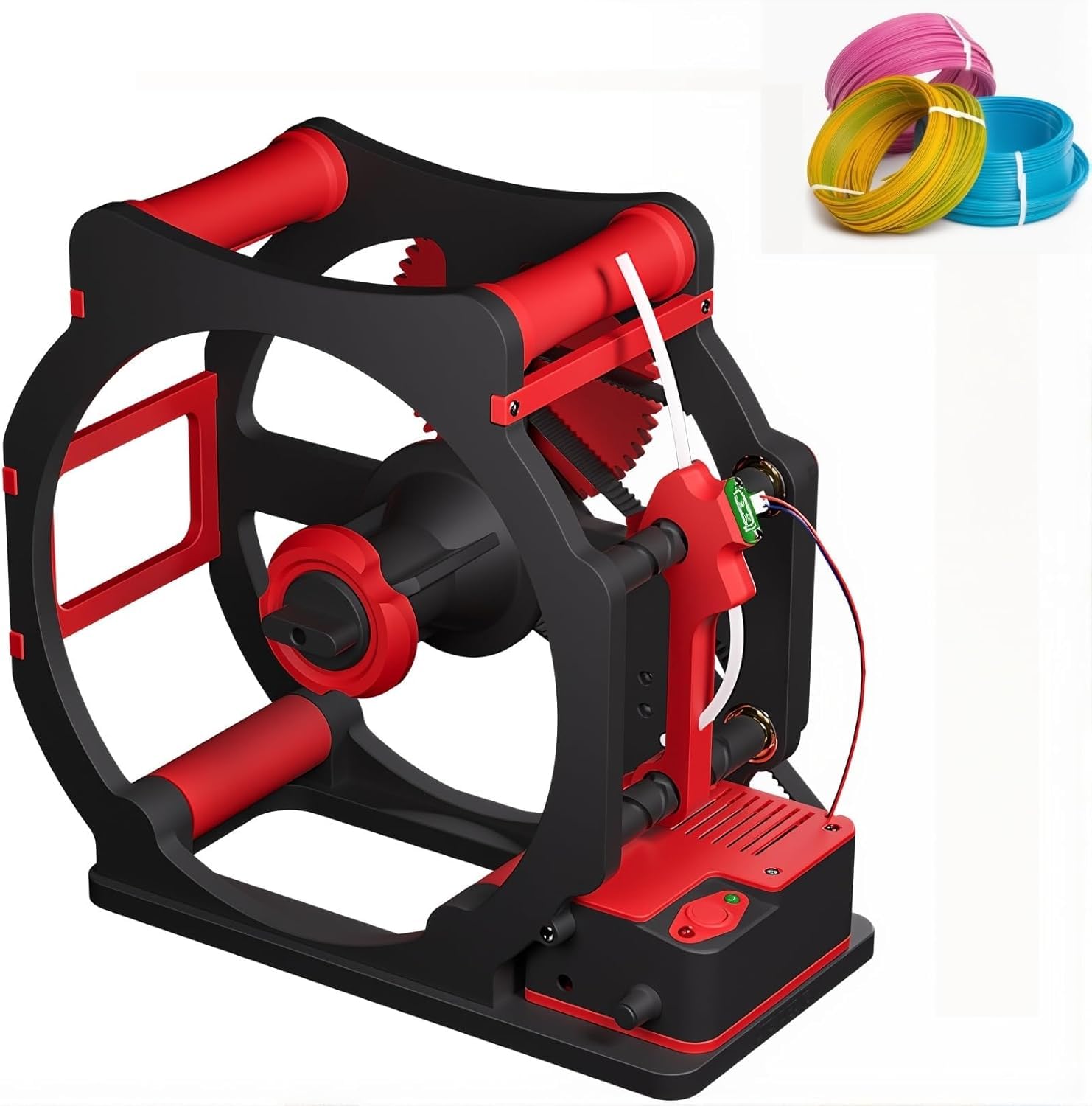 LMRXOFE Electric 3d Filament Winder, 1kg Capacity Spool Rewinder With Auto Startstop, Adjustable Speed, Status Indicator For 3d Printing, Welding & Textile Use
