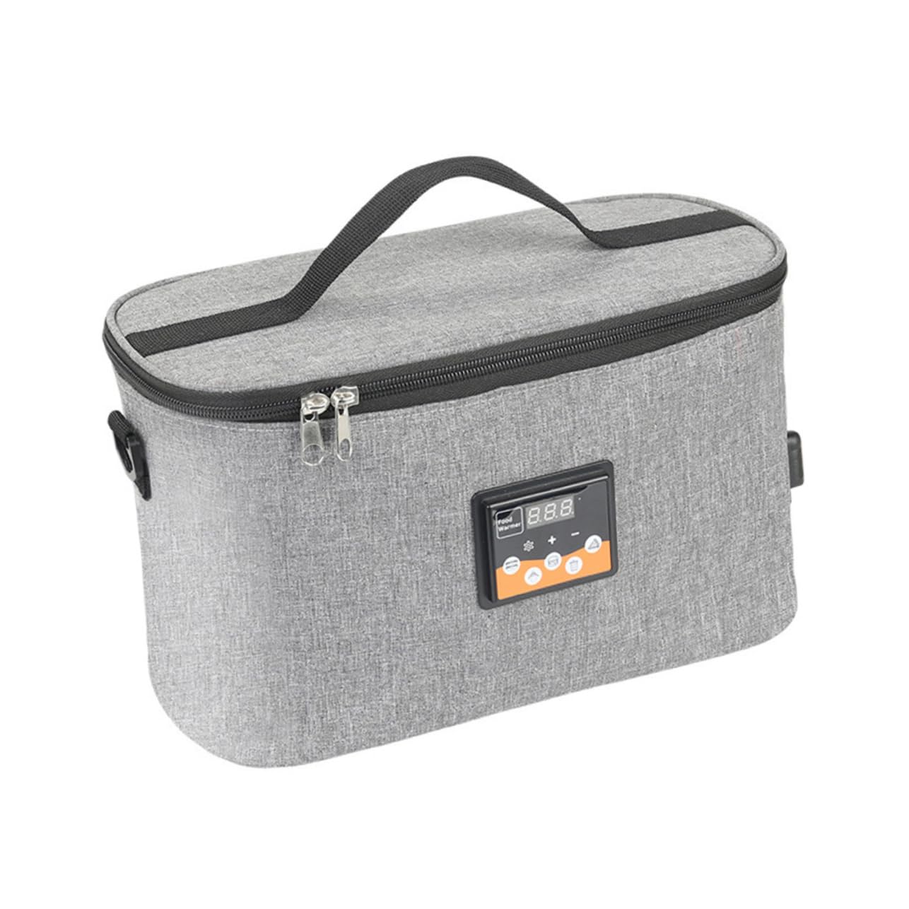 Tragbarer Babyflaschenwärmer 8l aus Oxfordstoff für Unterwegs | Liquid Crystal Thermostat, Dc 12v Auto Ladekabel, Tragegurt zum Hängen Am Kinderwagen