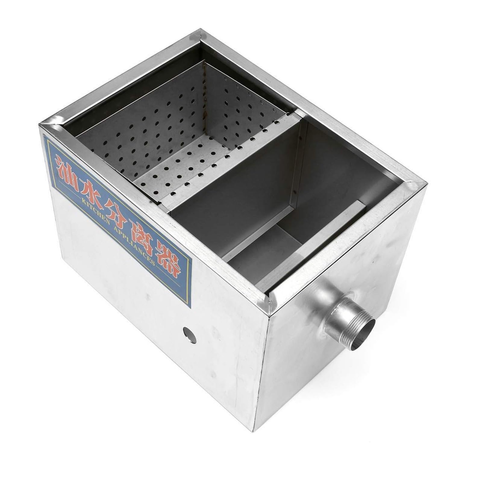 Odtłuszczacz, Separator wody i oleju ze stali nierdzewnej 350 × 200 × 200 mm, pułapka na tłuszcz w kuchni komercyjnej, przechwytywacz do kuchni