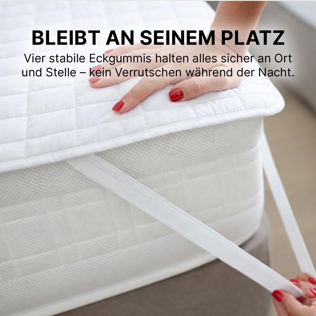 MKS.® Matratzenschoner 180x200 cm Wasserdicht & Atmungsaktiv - Weiche Baumwolle Matratzenauflage mit Eckgummis, Nässeschutz Inkontinenzunterlage, Allergikergeeignet & Waschbar, Oeko-Tex