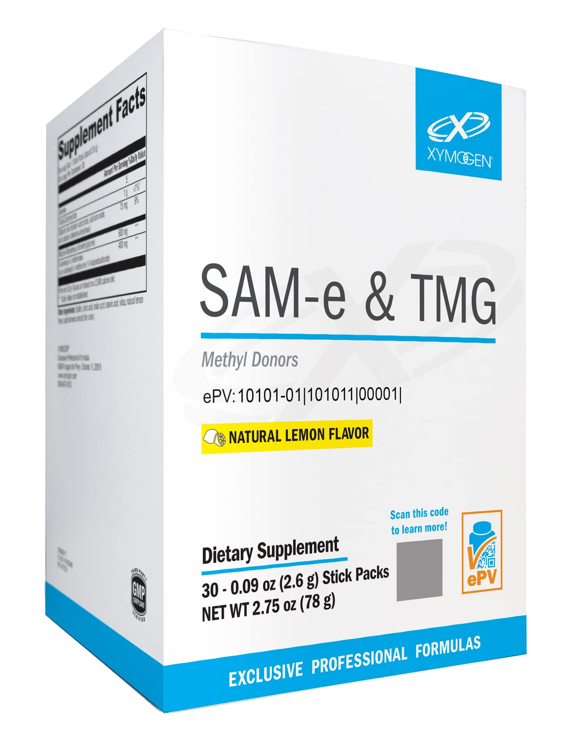 XYMOGEN SAM-e & TMG - Trimethylglycine, SAM-e 400mg, and Calcium Supplement - Liver and Mood Support Supplement - Gluten Free, Vegan & Non GMO (30 Servings)