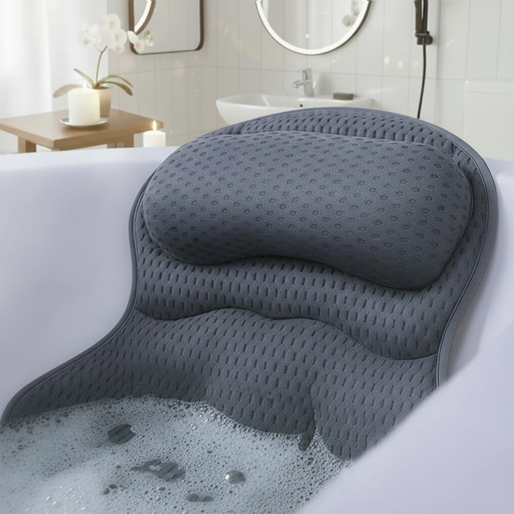 Bath Pillows for Tub Bath Pillow Luxury Bathtub Pillows for Head and Neck Support - With 4D Air