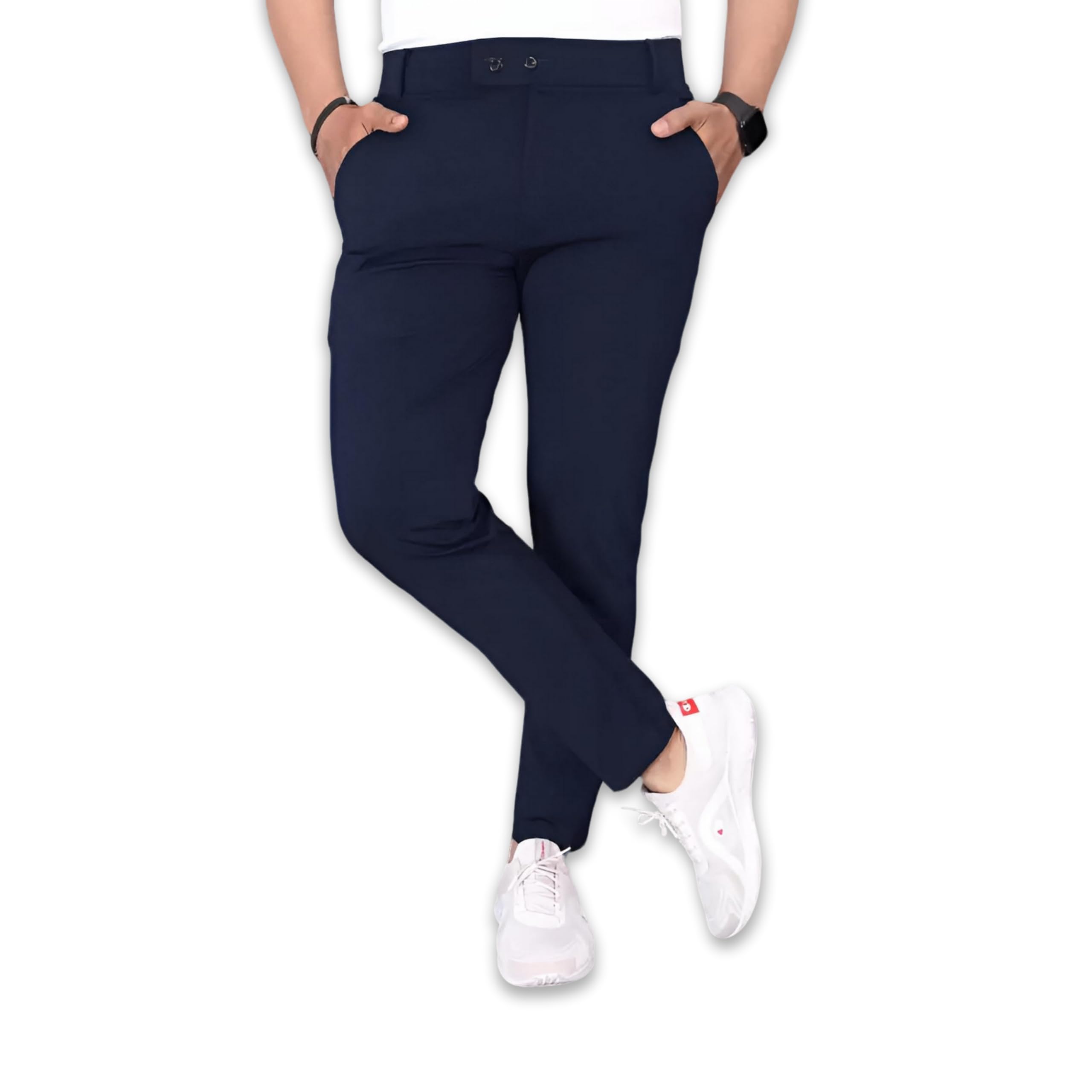gibbonte Men's Lycra Blend Stylish Slim Fit Trousers | Men's Regular Trouser | Men's Trousers for Office | Trouser for Men | Formal Pants for Men-picture-15