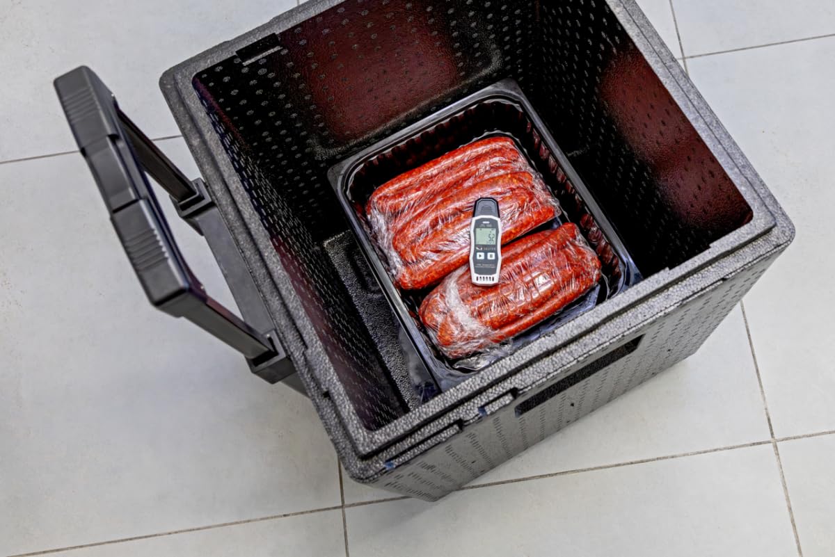Sauter JTL 100 rejestrator temperatury i wilgotności IP65, kompaktowy rejestrator danych z 64 000 grupami pomiarowymi, funkcja alarmu i USB-C do łańcucha chłodzącego, transportu i przechowywania