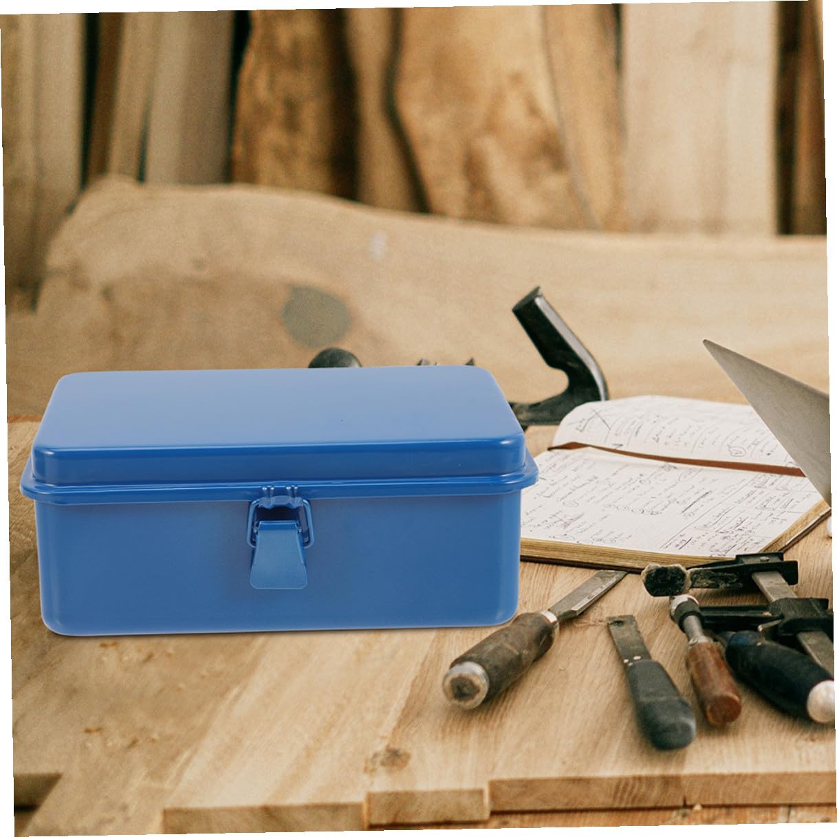 Valigia Portautensili in Metallo Spesso Cassetta degli Attrezzi Portatile con Scomparti Multistrato Custodia Resistente da 2 Pezzi per Uso Domestico Garage e Auto