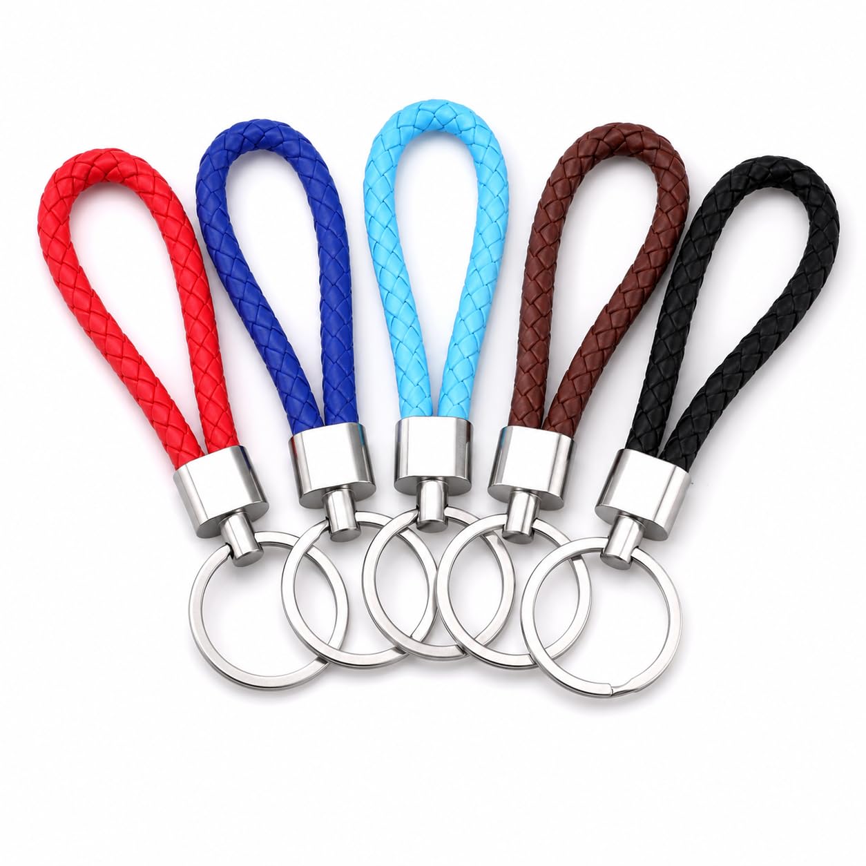 5 Pcs Leather Keychain, Key Fob, Key Chains for Men-image-45