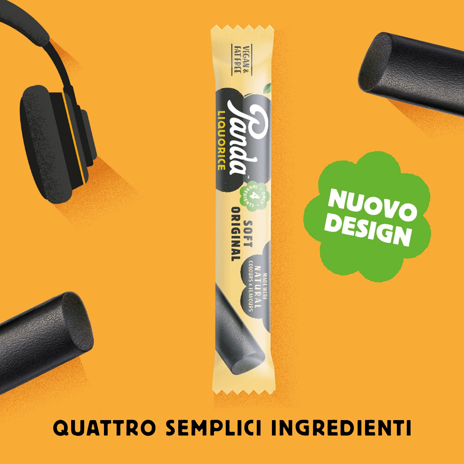 Panda ® | Natural Liquorice Bars gusto originale | 32 Gr x 36 Barrette
