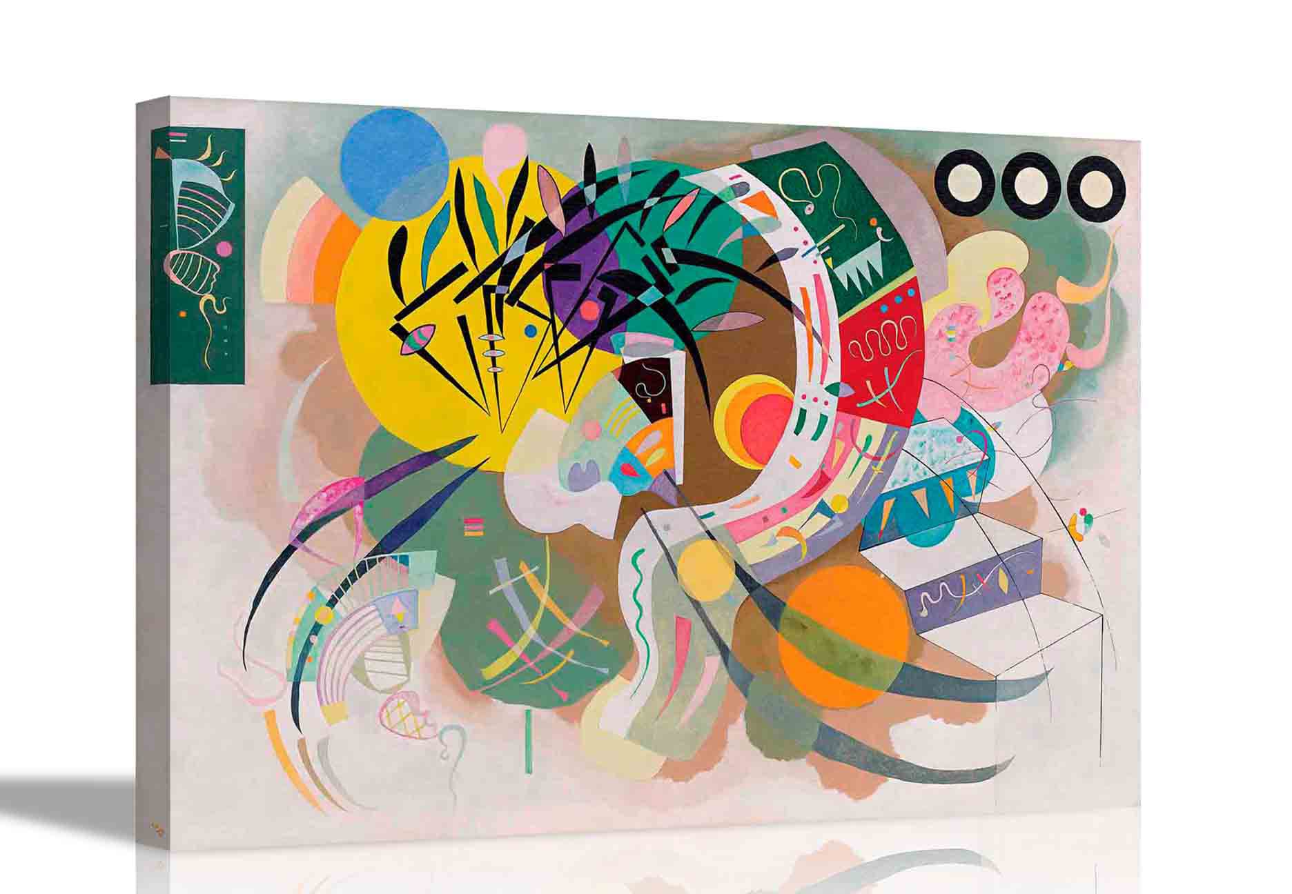 Artley Prints Multicoloured Dominant Curve By Wassily Kandinsky Canvas Pictures Framed Prints Wall Art Home Office Work Artwork 101 X 76Cm (40 X 30 Inches)