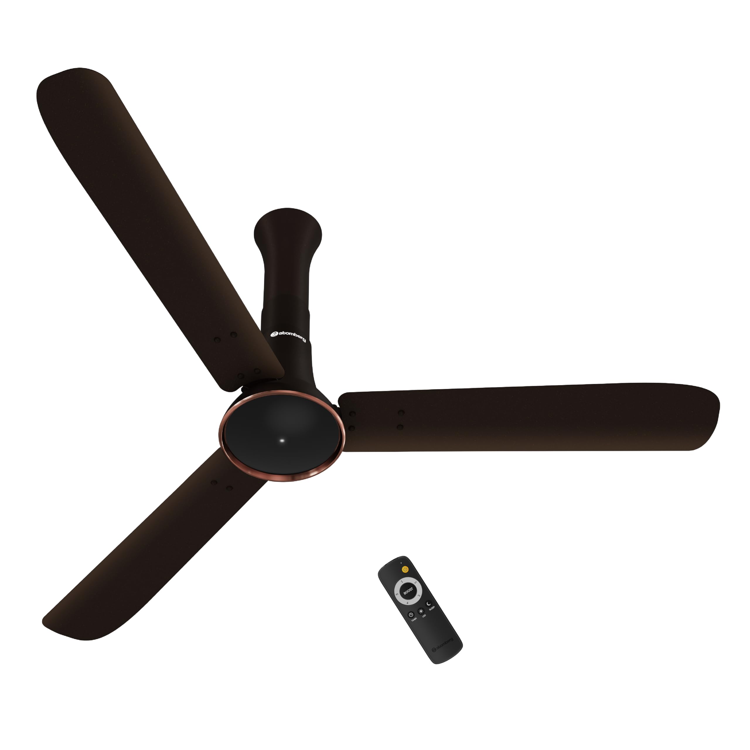 atomberg Studio Ventra 1250mm BLDC Ceiling Fan with Remote Control | BEE 5-Star Rated | Advance Air+ Technology | LED Speed Indicator | Low Noise | 5 Year Warranty | Blaze Brown-image-4