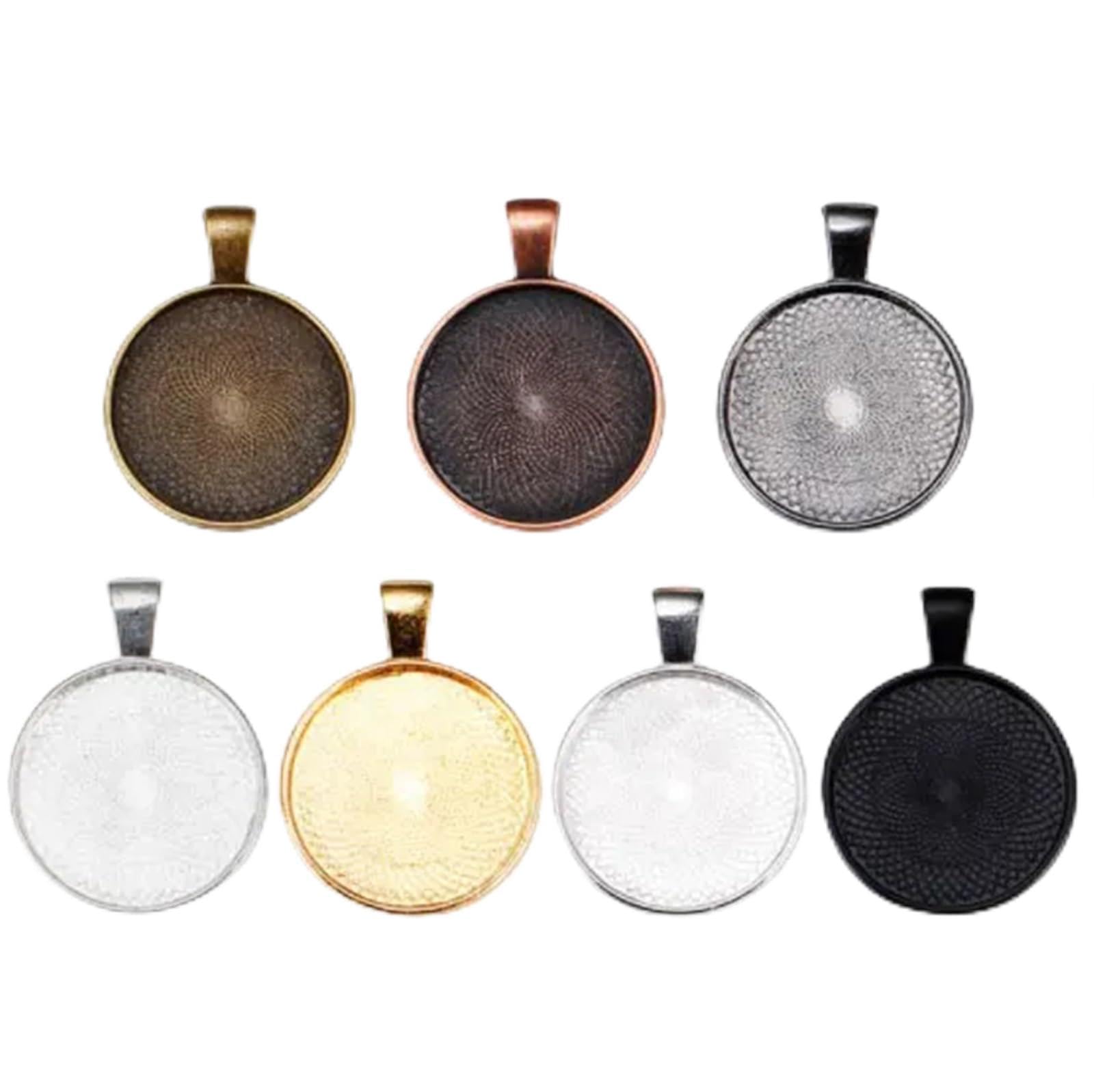 Bisel engaste cabujón de 25mm plateado para colgantes artísticos premium