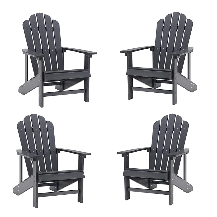 Buy Efurden Adirondack Chair Set of 4, Weather Resistant Poly Lumber