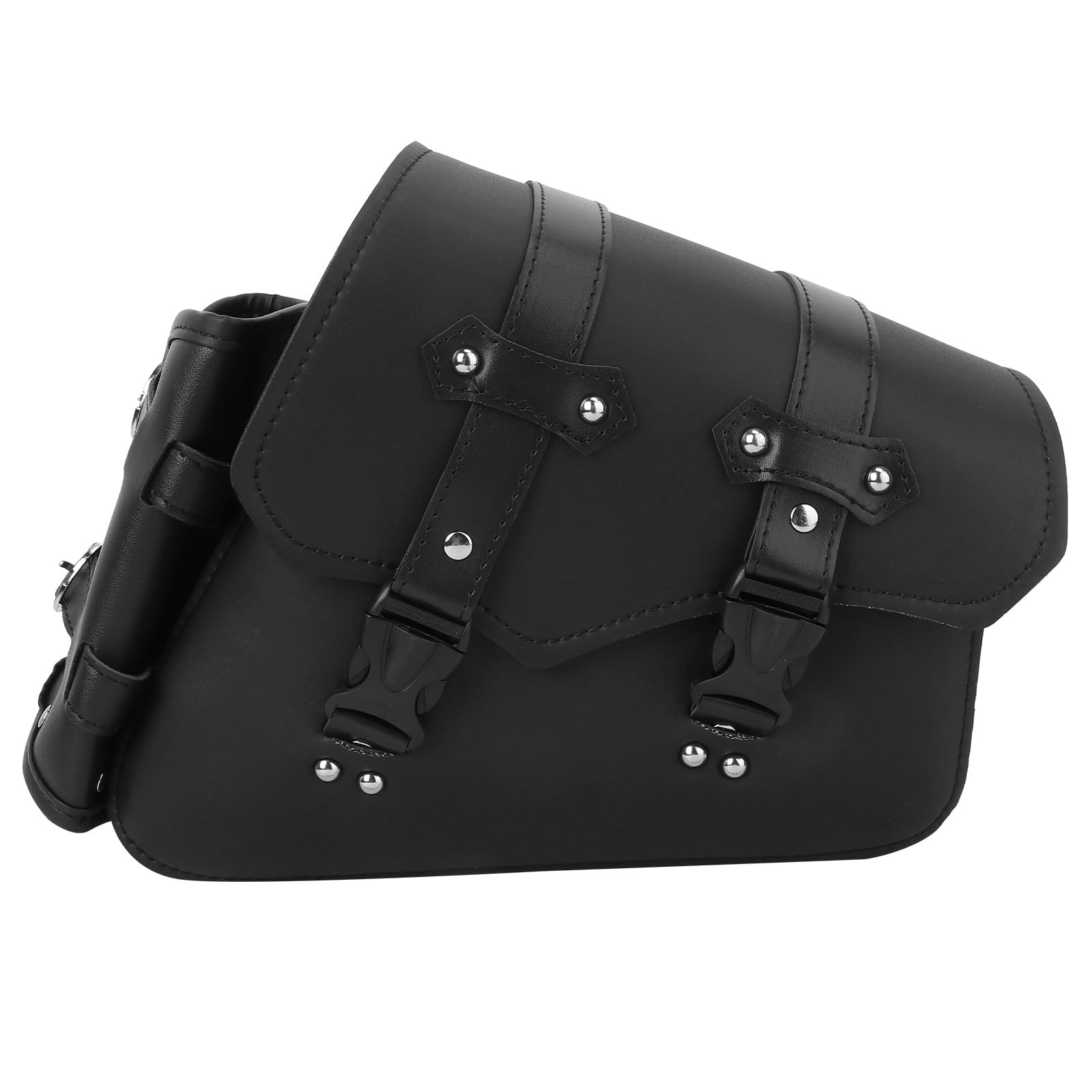 BESPORTBLE Borsa Laterale Moto con Portabottiglia, Pu Nero, Sgancio Rapido | Capienza Ampia, Fibbia a Sgancio Rapido, Accesso Facile, per Bici da Strada e Piccoli Oggetti