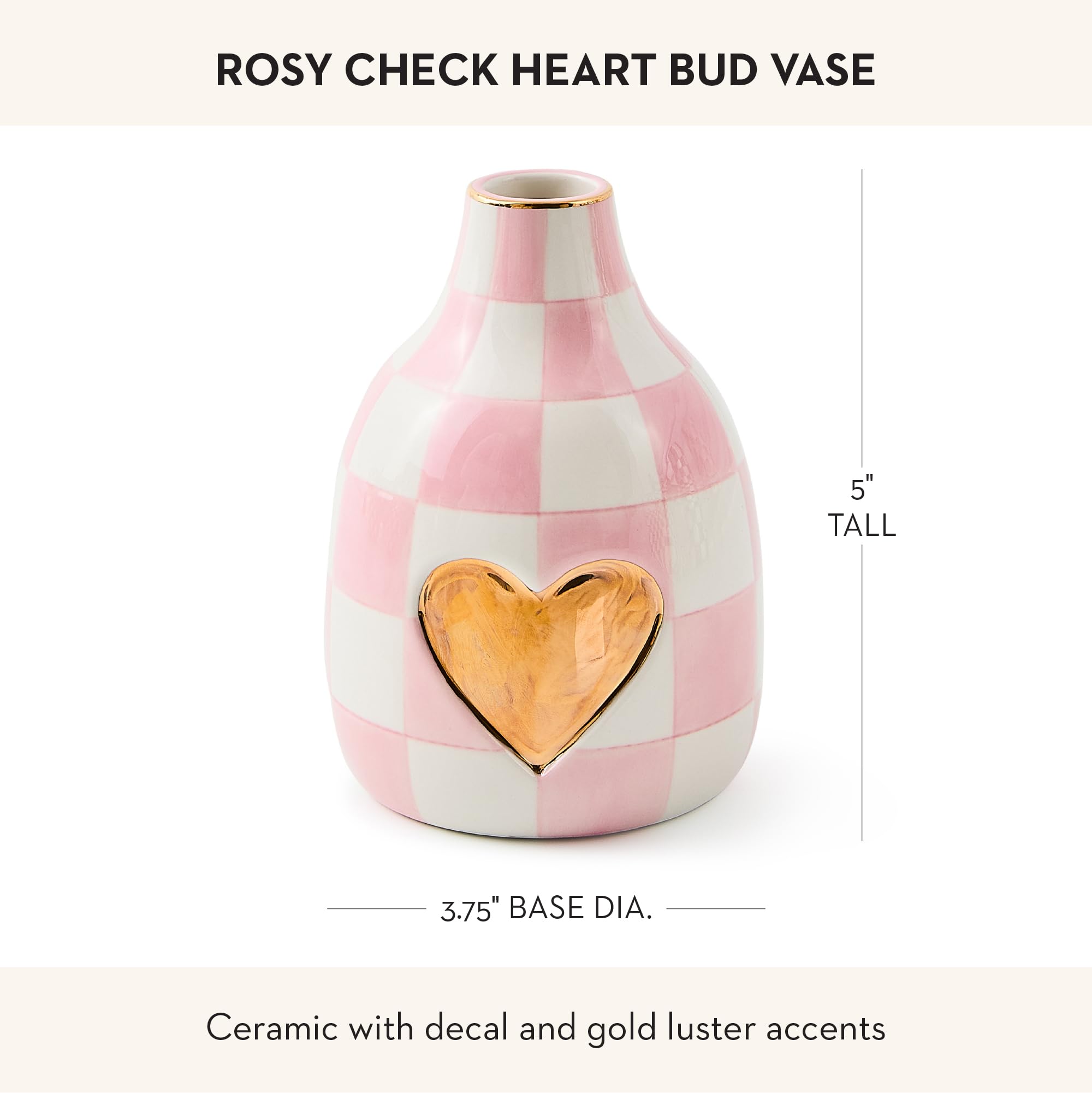 Amazon.com: MACKENZIE-CHILDS Ceramic Heart Vase, Unique Flower