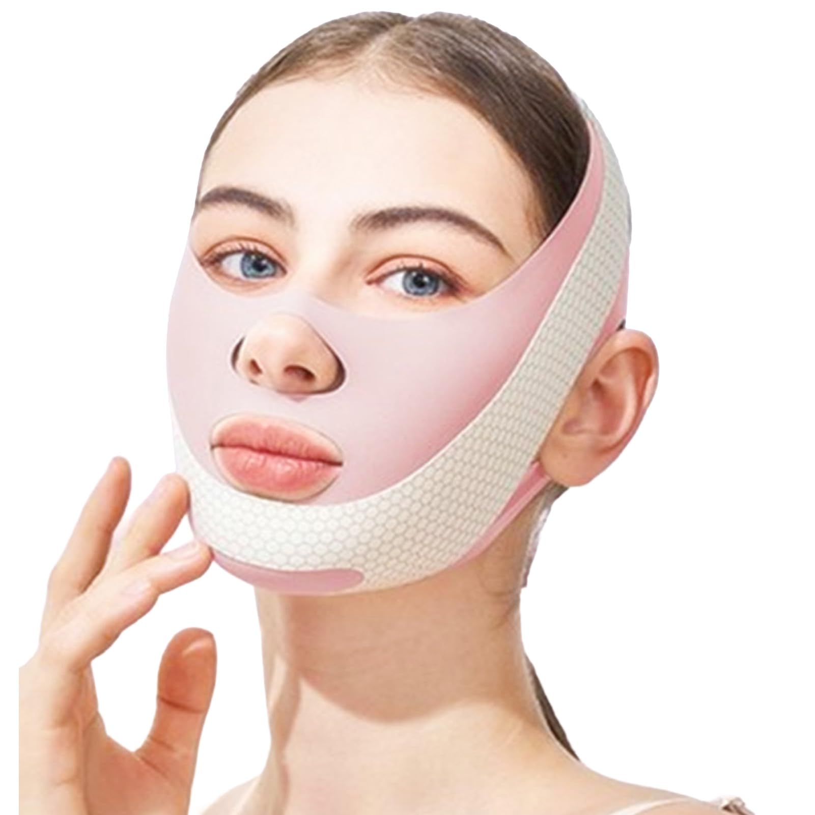 Face Lifting Chin Strap, V Face Mask for Double Chin Reduction, Breathable Snore Jawline Band for Night Sleep