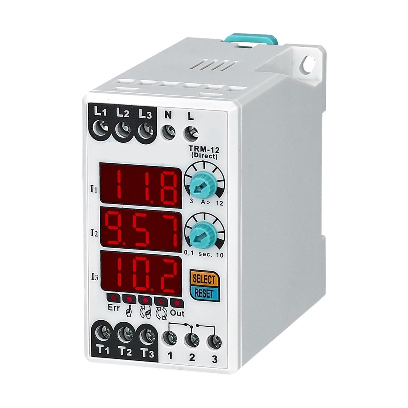 BALYDLUL TRM-XX (Manual/Semi-Automatic/Automatic Reset) Digital Overload Asymmetry Relay Thermal Relay(Un 110VAC,TRM-12 (0.1-12A))