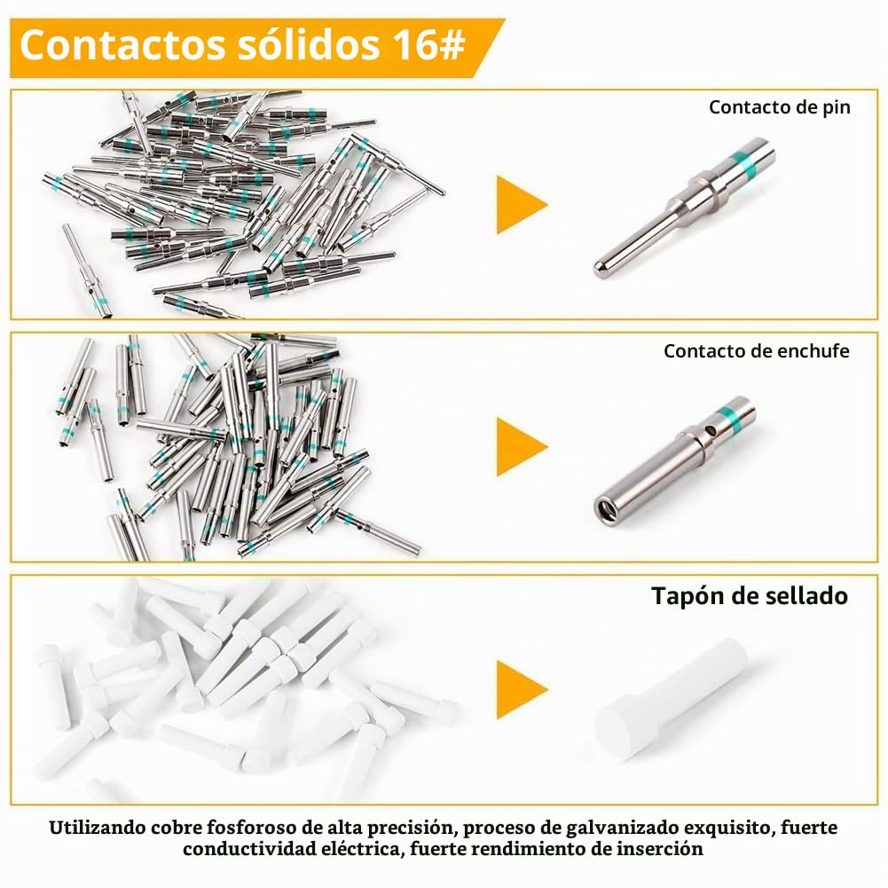 Kit de Conectores DT Deutsch de 338 Piezas: Conectores de 2, 3, 4, 6, 8 y 12 Pines, Herramienta de Engarzado, Herramienta de Extracción, Conector Eléctrico para Automóvil