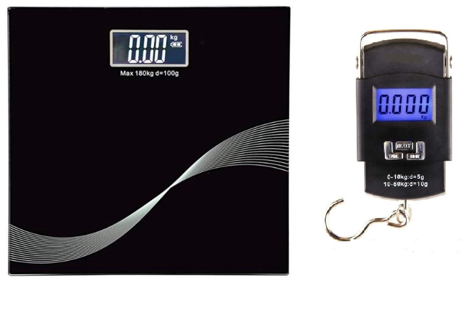 Ionix Electronic weight machine for body weight weight scale for human body & Digital Luggage scale Combo, weight machine for Human body & luggage weight scale Combo-image-0