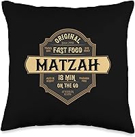 Vista 1 de Pesach and Matzoh themed Passover Holiday Gifts Passover Matzah The Original Fast Food Funny Seder, almohada de 16 x 16 pulgadas, multicolor