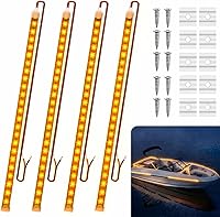 Vista 12 de Tiras de luces LED submarinas para barco marino, 4 piezas de 20 pulgadas, 12V, luces interiores de barco súper brillantes, luces LED marinas