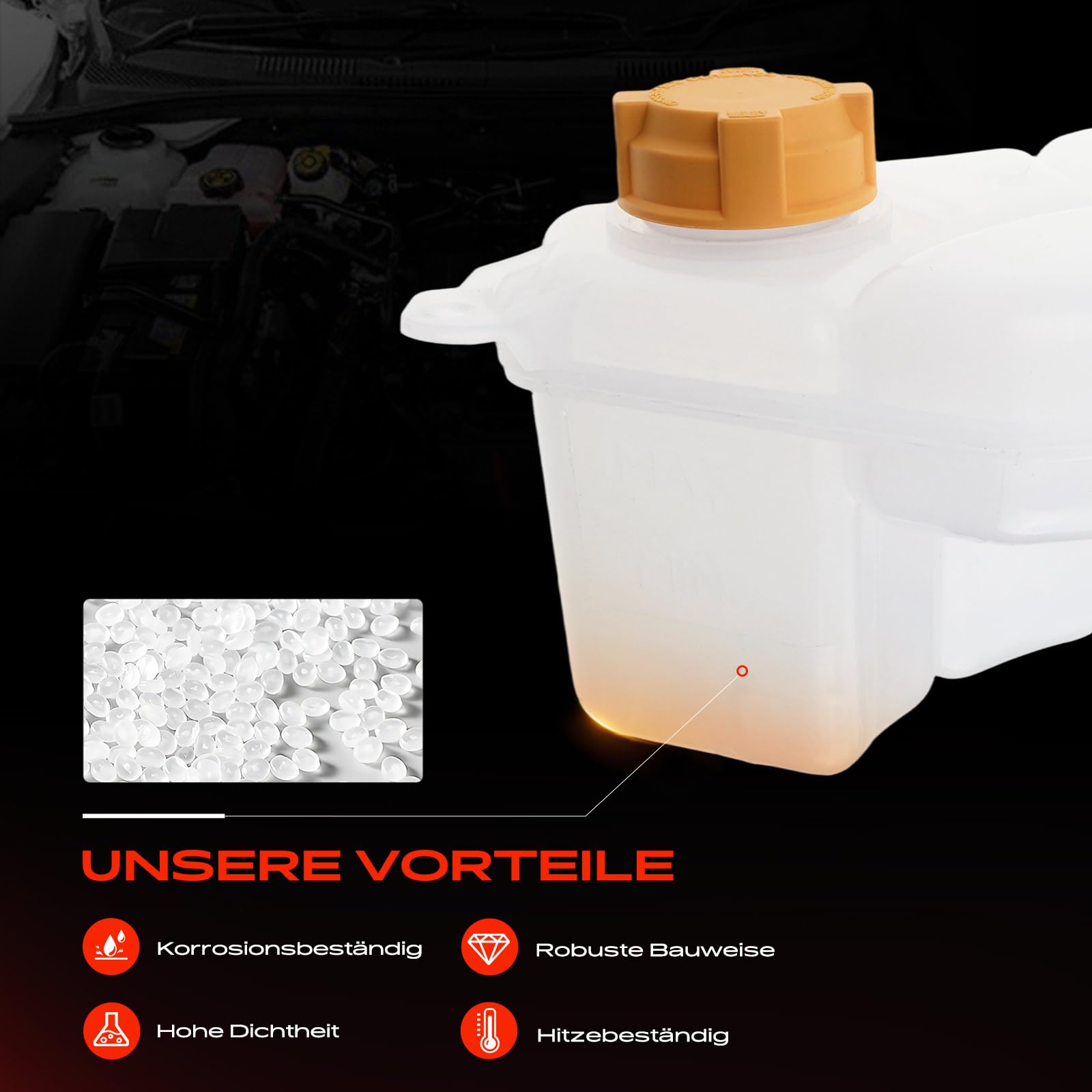 Frankberg Ausgleichsbehälter Kühlmittel Kompatibel mit Fiesta V JD JH Fusion JU 1.3L 1.4L Benzin Diesel 2001-2012 1221363