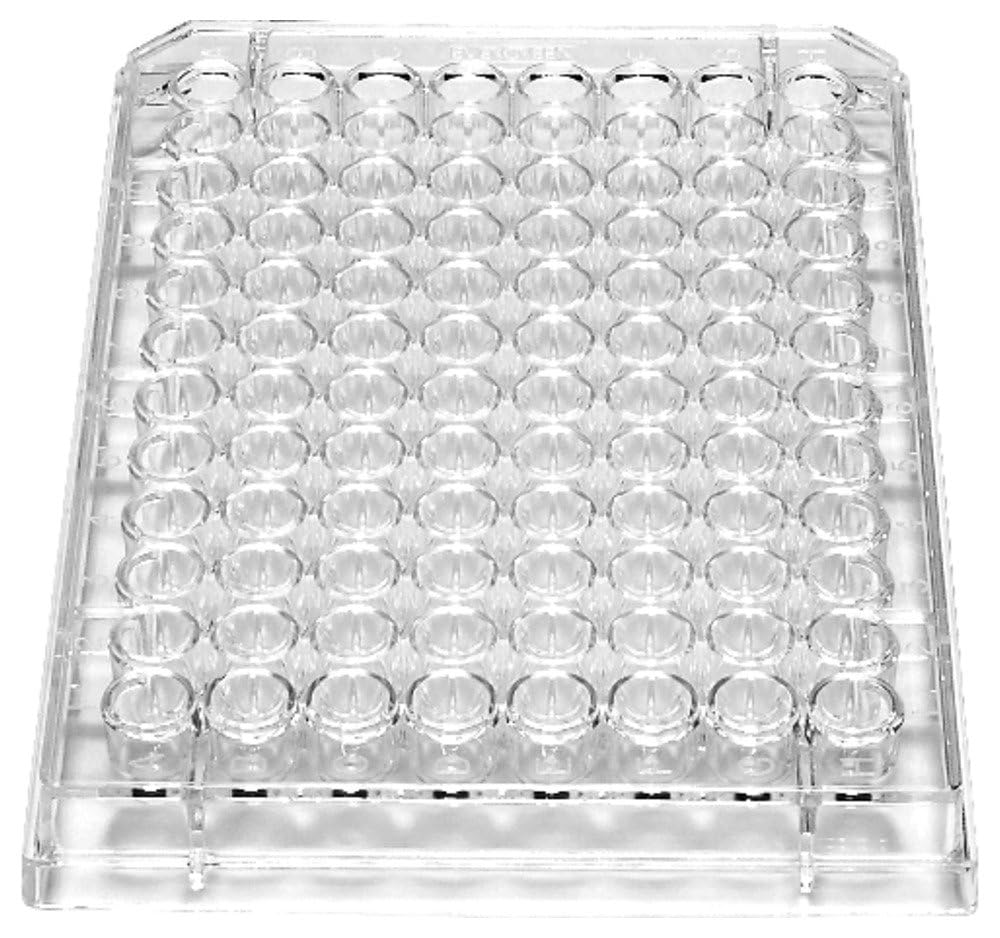 Caplugs Evergreen 222-8051-V1K 96-Well Sterile Conical (V) Bottom Plates No Lid, 100 Pack, Natural, Polystyrene, Well Volume 0.30 mL, Cell Cultures, Assays, PCR, Sample Storage, Research