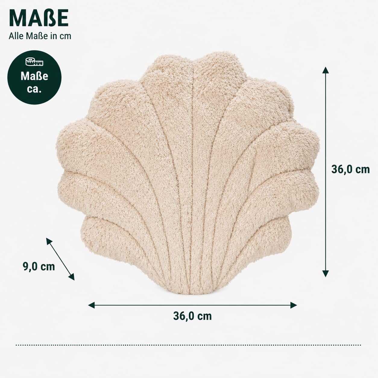 Senger Naturwelt Kuscheltier Muschel mit Dinkelkernkissen, ab 24 Monaten, Durchmesser ca. 36 cm, Made in Europe