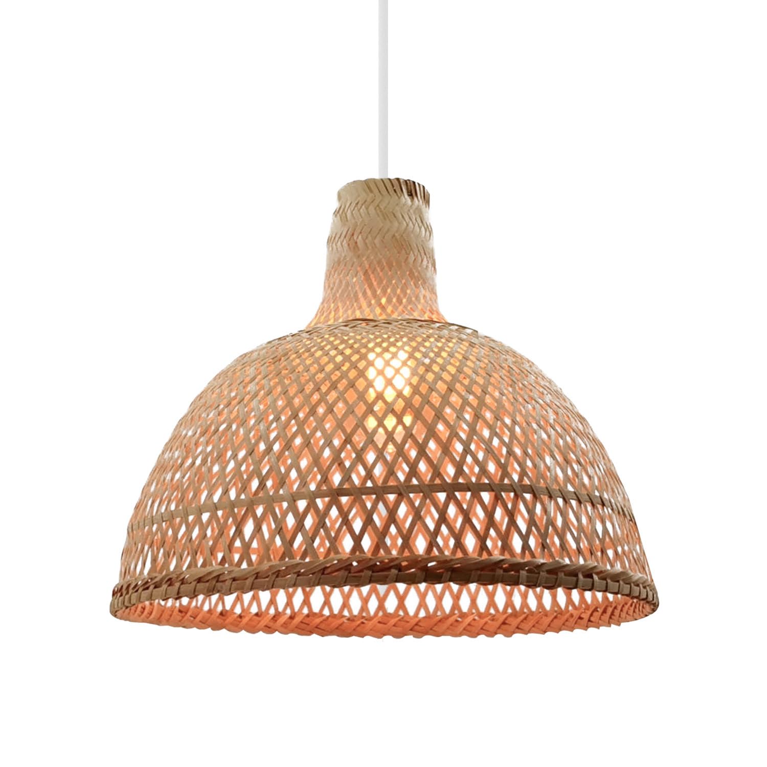 LEDKIA Hängeleuchte Bamboo Handan – Natürliches Bambusdesign, E27 Bis 40W, Für Wohnzimmer, Küche, Schlafzimmer