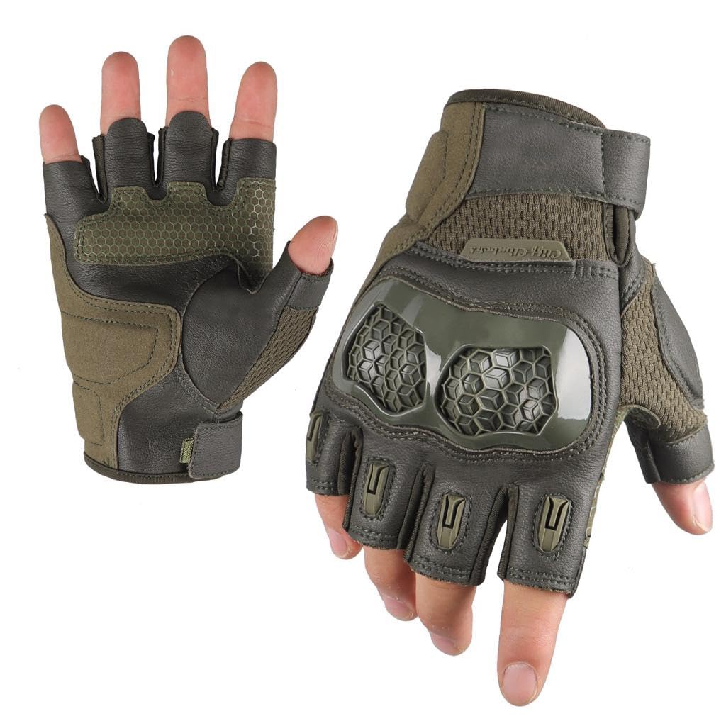 UROCK Premium Knuckle Protection Riding Exercise Gloves for Men & Women | Breathable Anti-Slip Grip | Shock Resistant | Adjustable Wrist | Motorcycle, Cycling, Gym, Fitness | Green | Free Size-image-16
