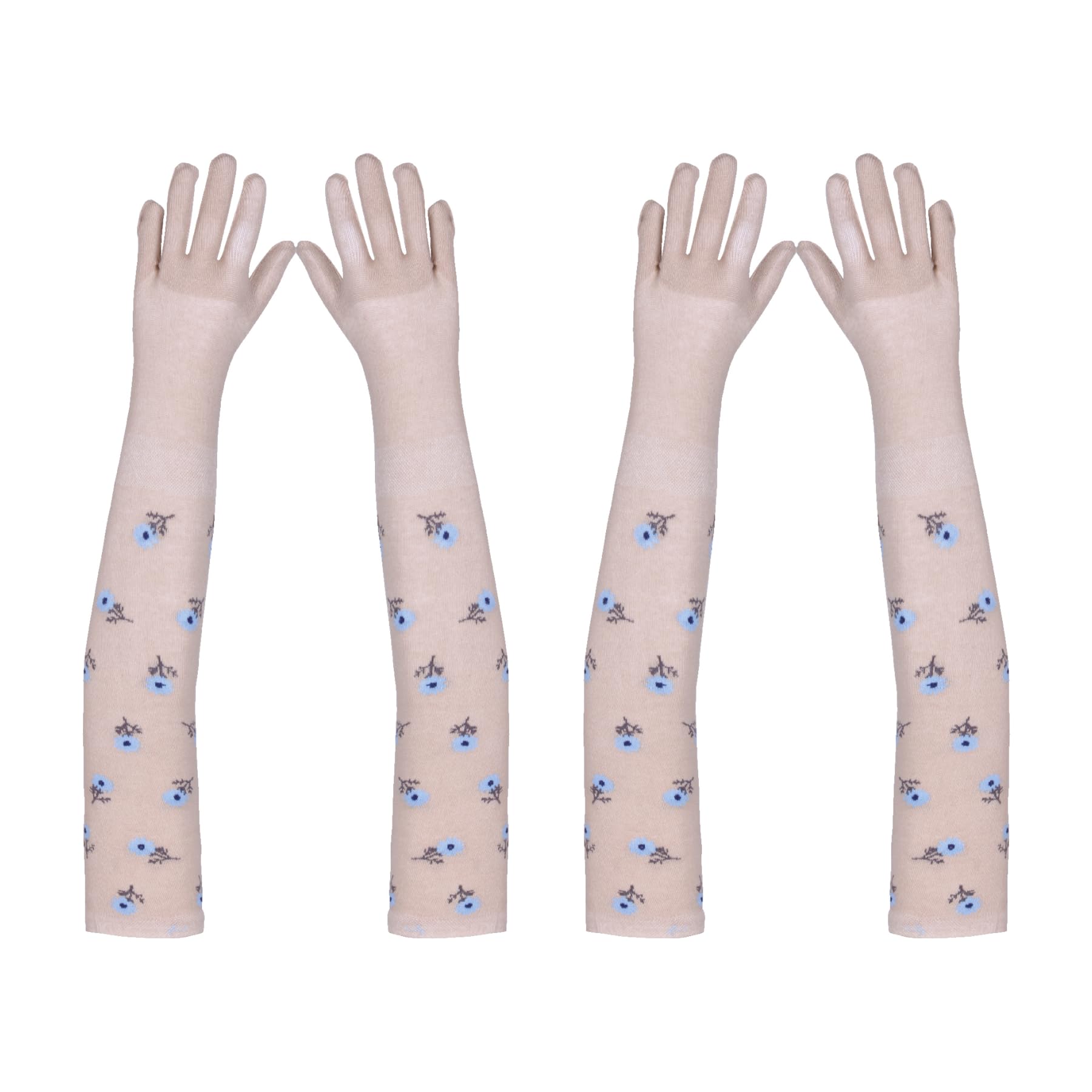 Footmate Printed Driving Gloves For Womens (Free Size) - Cotton Summer Sun Protection Hand Gloves | Sun Burn/Heat/Pollution Protection Full Hand Gloves For Women | Long Arm Winter Gloves-image-14