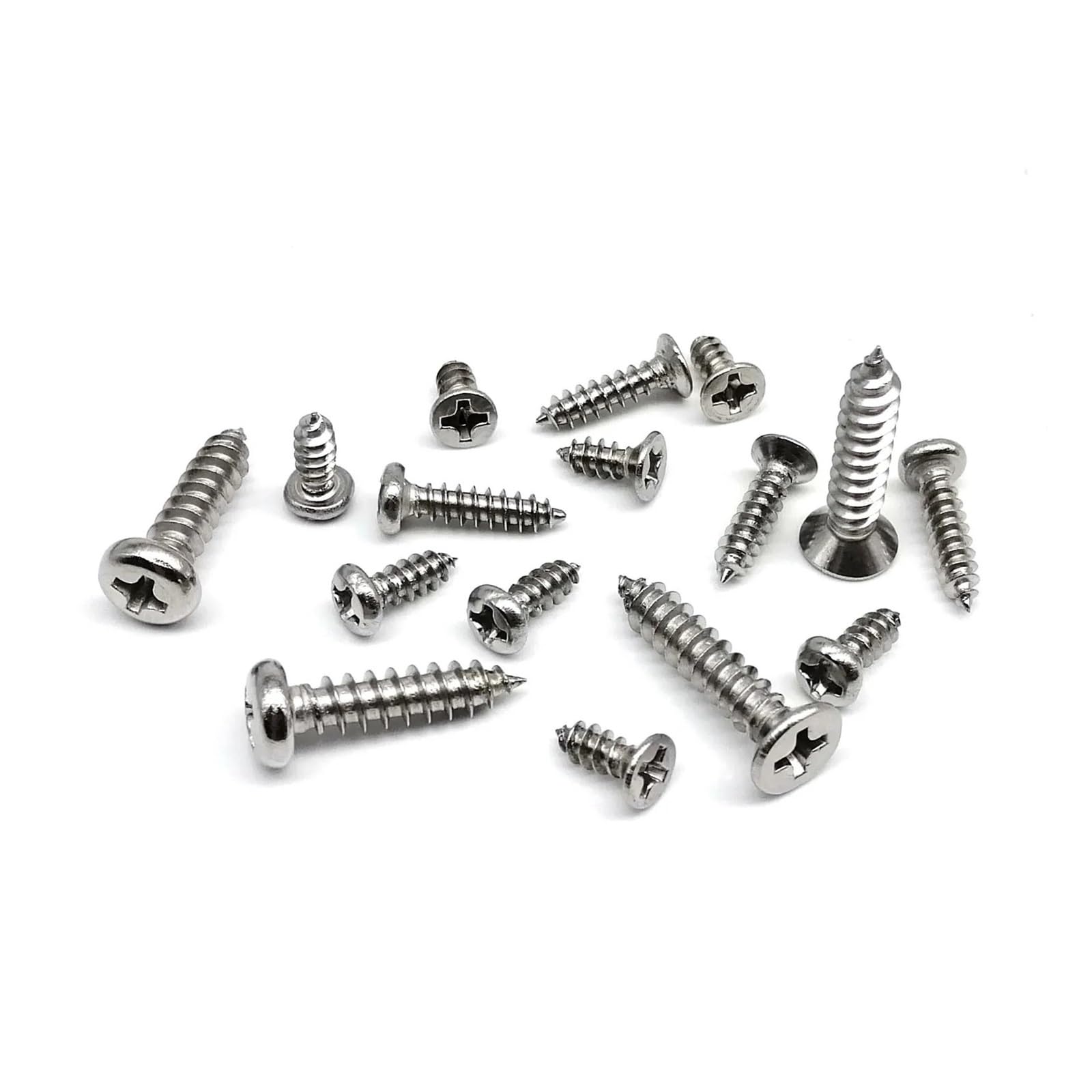M1.2 M1.4 M1.7 M2 M3 M4 Kit Surtido De Tornillos Autorroscantes for Madera Phillips De Acero Inoxidable 304 Con Cabeza Plana Avellanada(Countersunk 1010pc)