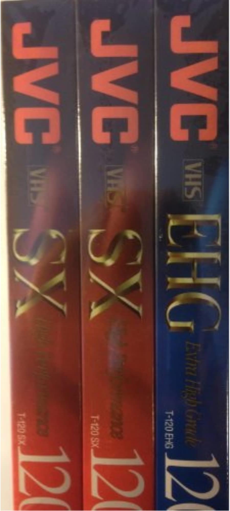 JVC T-120 Video Cassette Tapes, One EHG + Two SX