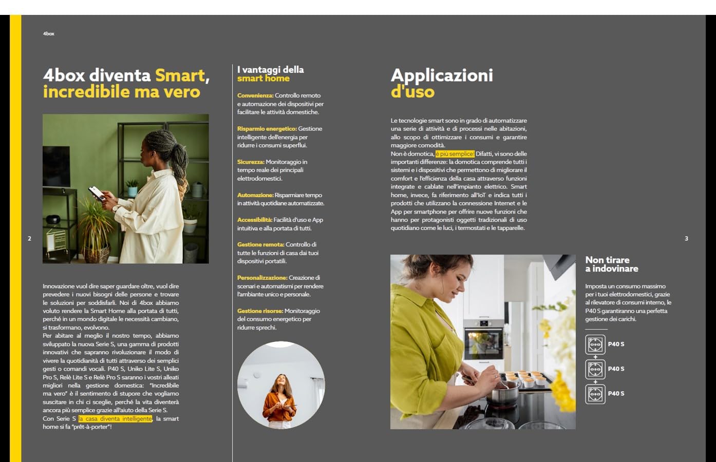 4box - Presa smart P40 S compatibile con Bticino® LivingNow™. Colore Antracite. Connessa tramite WiFi, controllabile con App 4box e assistenti vocali Amazon Alexa e Google Home.