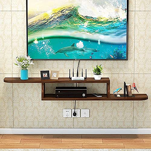 Meuble TV suspendu mural de 120cm pour rangement décodeur et routeur