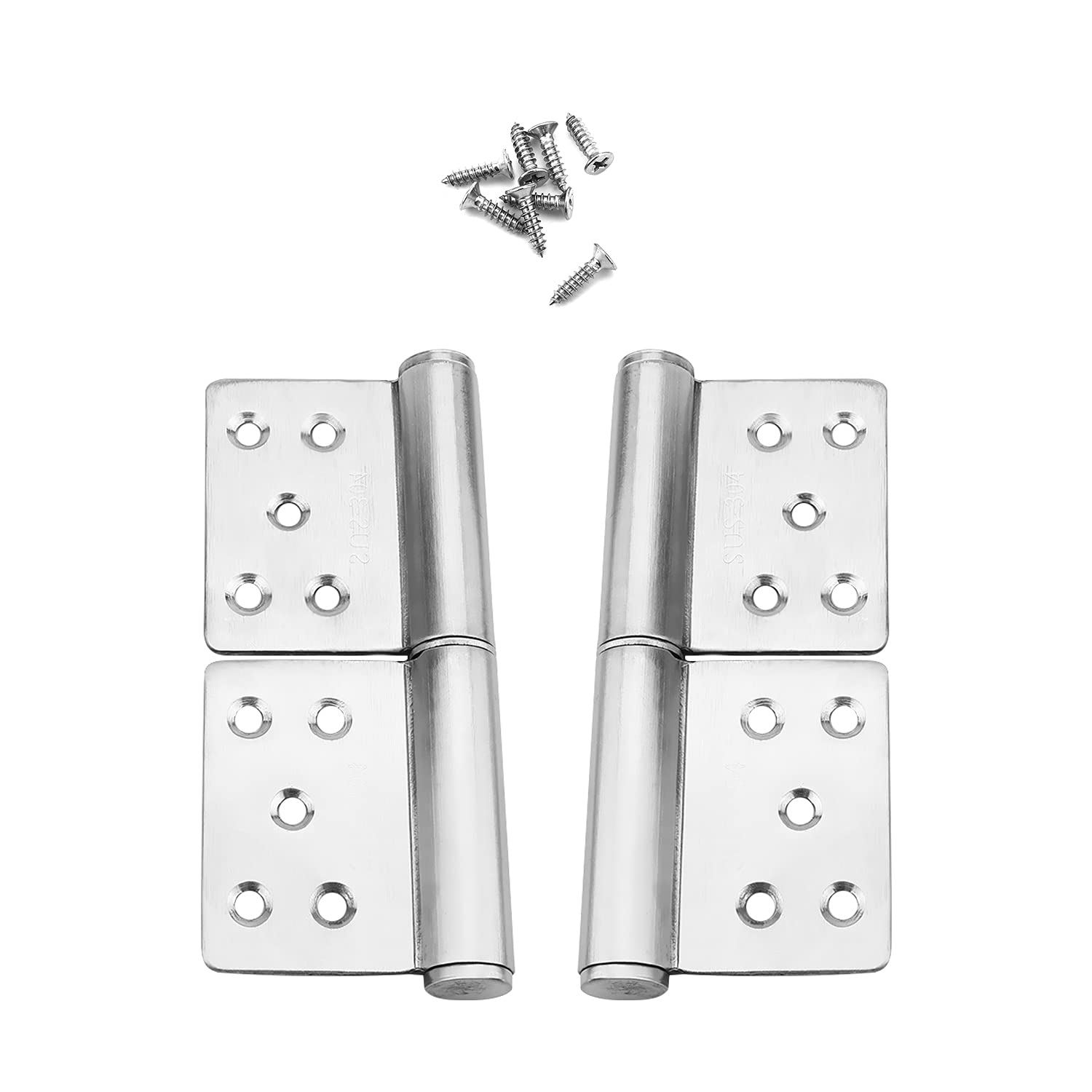 Nvsfzgiyg One Color Hinge,Hinges,Hardware,2Pcs Door Metal 360 Degree Rotating Cabinet Flag Silver Tone