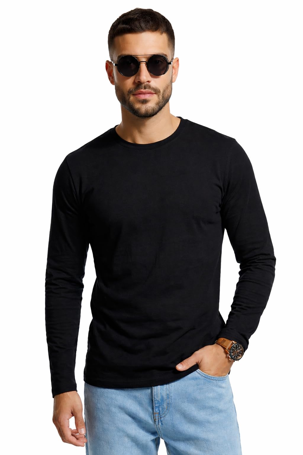 stylense Men Solid Full Sleeve Round T-Shirt | Soft Spun Fabric | Comfortable Casual Multiple Colors |Available Sizes (S to 2XL)-picture-21