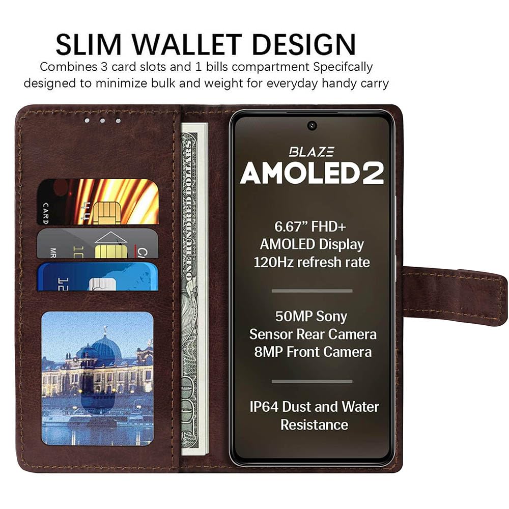 Lava Blaze AMOLED 2 5G Flip Cover - Leather & Stand -4