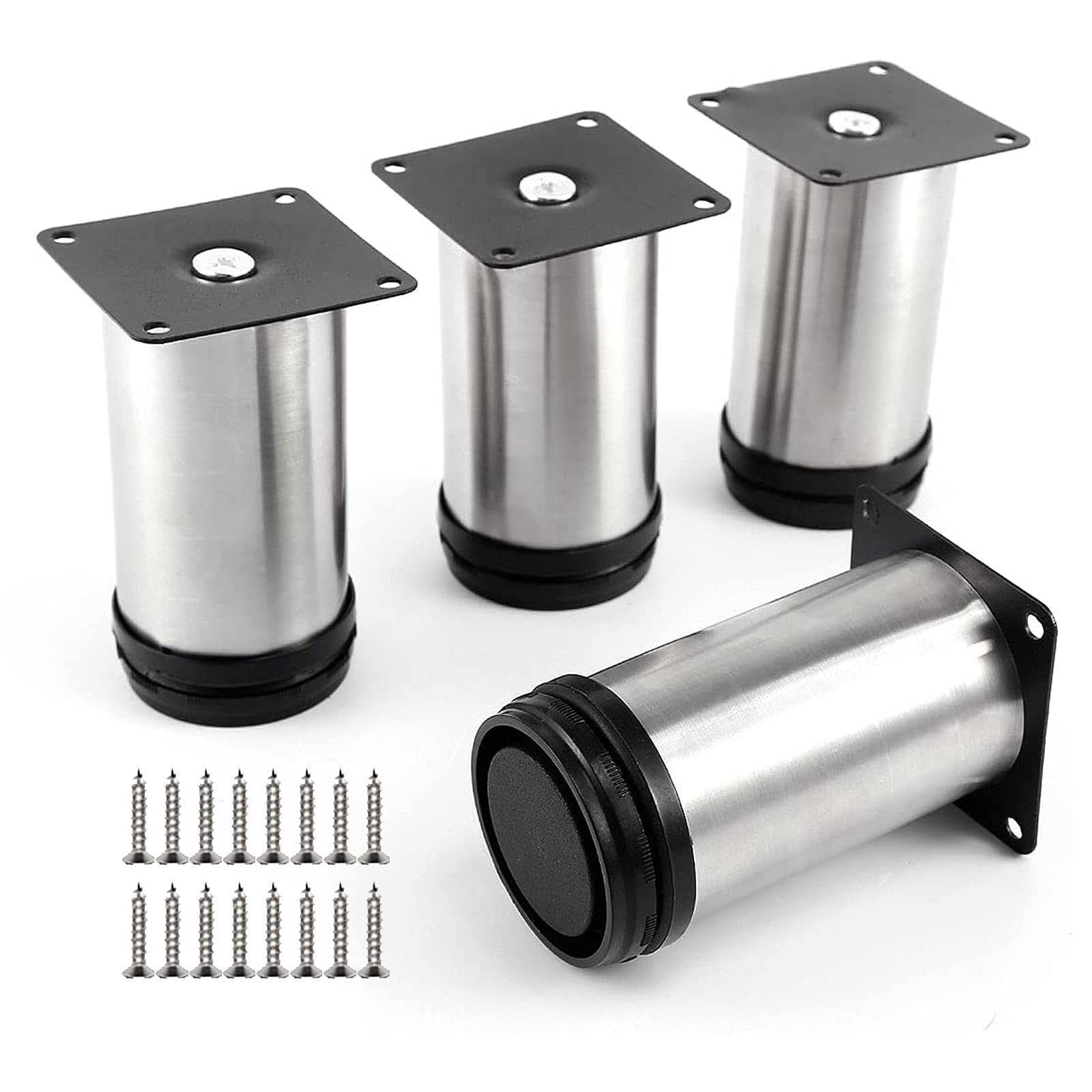 Patas para mueble de acero inoxidable regulables aptas para mesas y escritorios