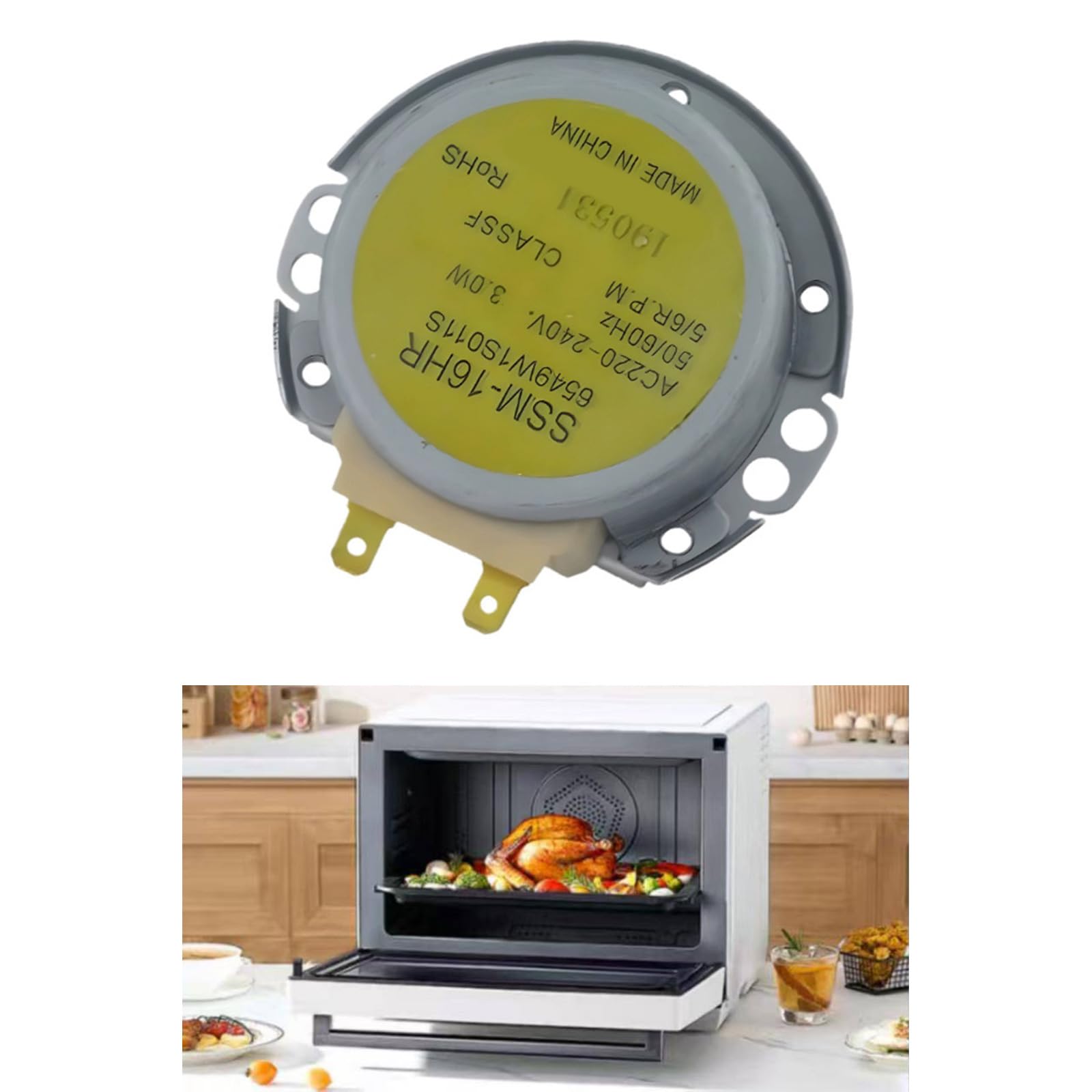 Motor universal de plato giratorio para microondas adecuado para varias marcas de 220 V, textura metálica, pieza de repuesto de fácil instalación