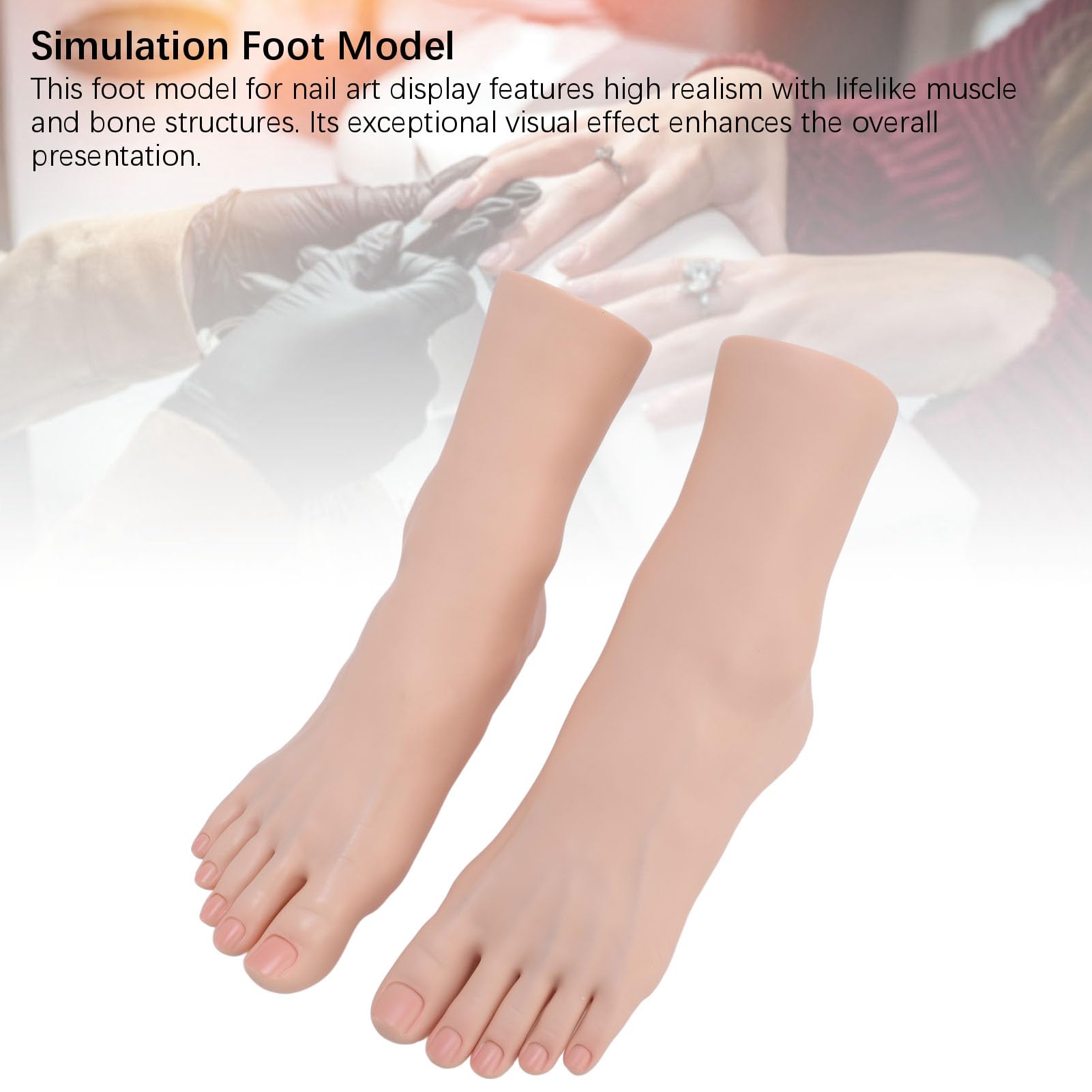 1 par de Pisos de Silicona Modelo de Arte de Uñas Realizado Posicionamiento de Articulaciones Flexibles para el Entrenamiento de Belleza de Manicura por Fotografía con