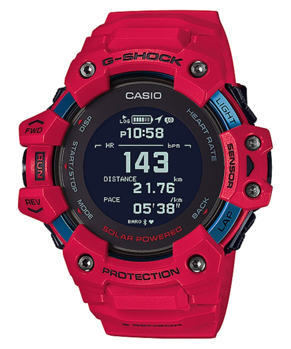 CasioG-shock Red Smartwatch G-squad Series for Men with Heart Rate Monitor + GPS Fuction + Solar Powered - GBD-H1000-4DR (G1037)